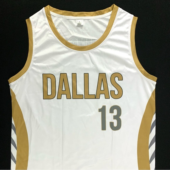 Jalen Brunson Dallas Mavericks #13 White Custom Jersey Tank Top Men’s Large - Picture 1 of 4